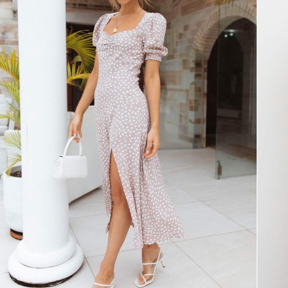Petal and Pup Mocha printed Franklin Dress